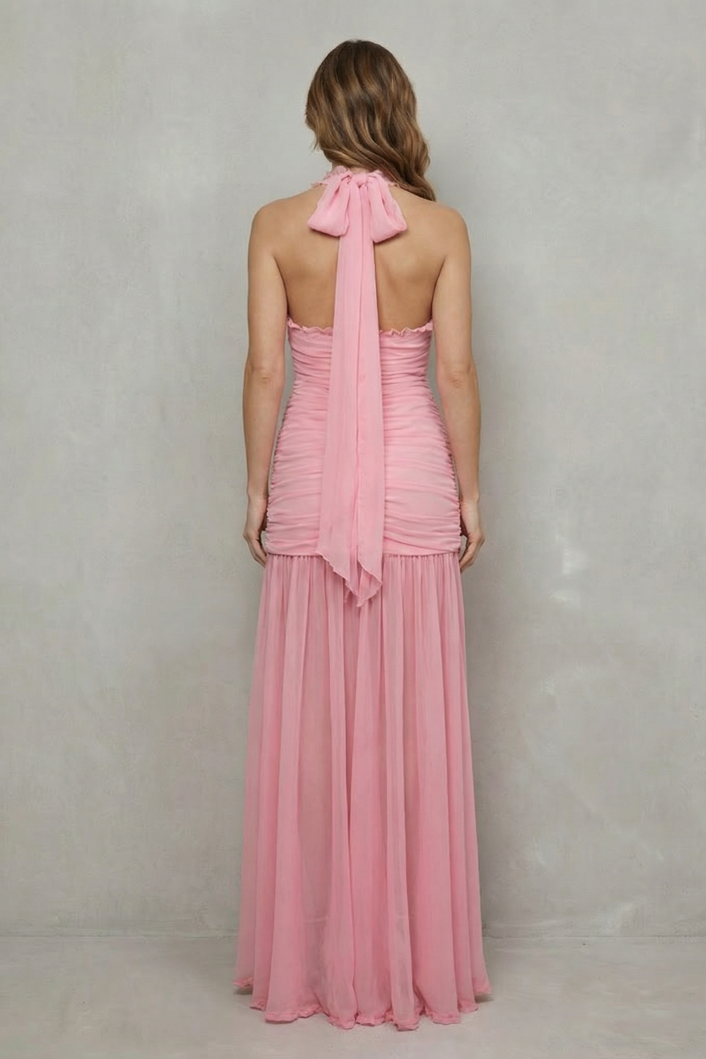 Roselisse – Eleganz in Falten-Mesh – Maxikleid