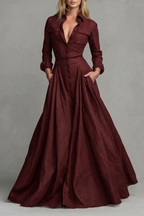 Verona – Langärmeliges Maxikleid mit Kragen