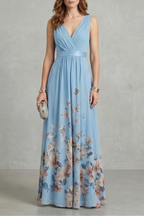 Elarisse – Florale Anmut – Maxikleid mit V-Ausschnitt