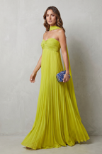 Makayelle – Plissiertes Neckholder-Kleid – Maxikleid
