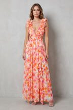 Elizara – Gerüschte Blumenromantik – Maxikleid
