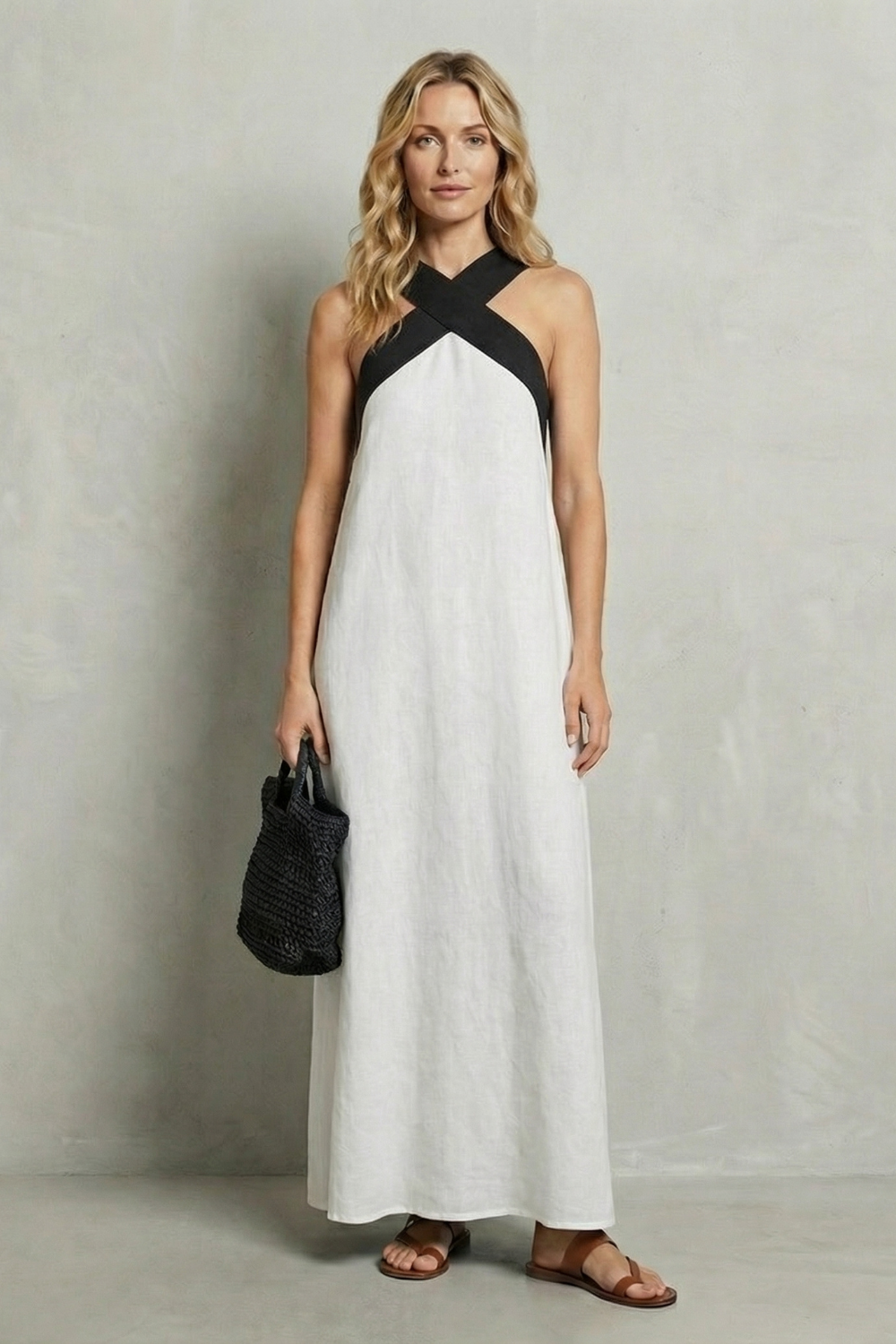 Seravelle – Kreuzträger-Eleganz – Maxikleid