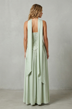 Elarisse – Asymmetric drape accent – Strapless formal gown