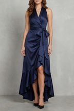 Noctavelle – Satin drapierte Silhouette – Langes Abendkleid