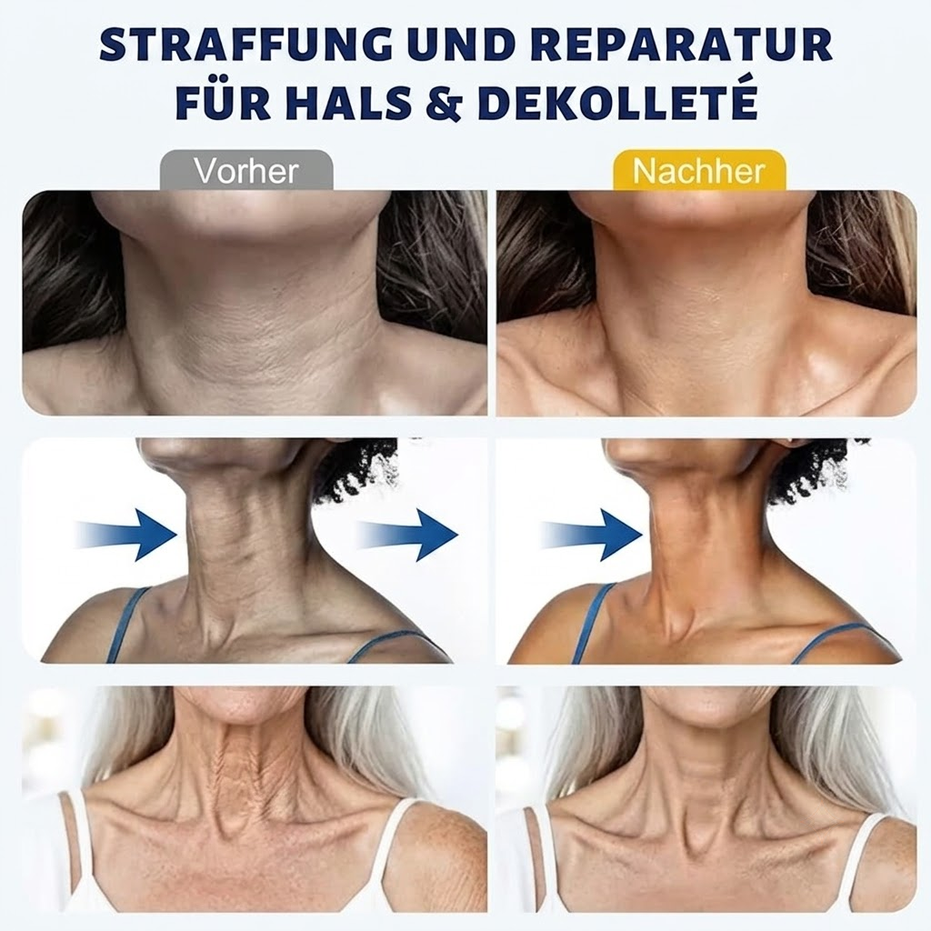 Nackencreme mit Rollenmassage 🧴 Kollagen & Hyaluronsäure | Strafft den Hals, reduziert Falten & Doppelkinn