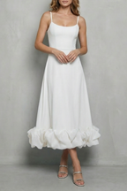 Elowenne – Romantisches Kleid mit Rüschensaum – Ärmelloses Midikleid