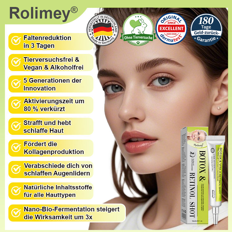 Rolimey® Retinol & Botox Shot -Straffende Gesichtscreme gegen Falten