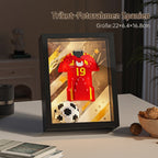 🏆Fußball-Legenden 3D Rahmen⚽: DIY Klemmbaustein-Set mit warm-weißen LEDs