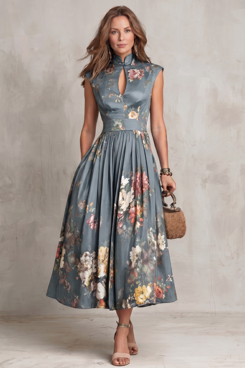 Noirelle – Vintage floral elegance – Midi dress