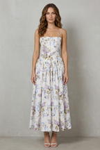 Parven – Sculpted corset bloom – Floral midi dress