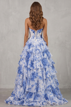 Fleurienne – Mehrlagige Blumen-Couture – Maxikleid