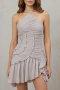 Aureline – Asymmetric ruffle elegance – Mini dress