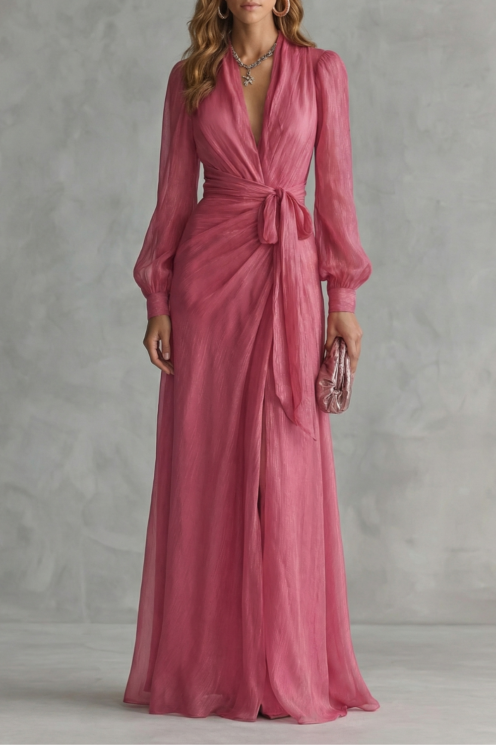 Rosénelle – Fließende Eleganz aus Chiffon – Maxikleid