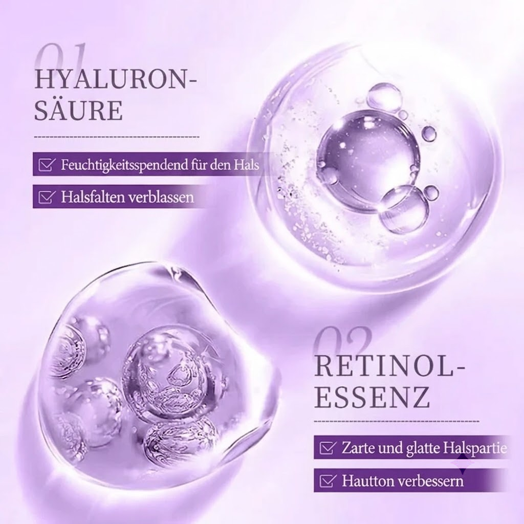 Nackencreme mit Rollenmassage 🧴 Kollagen & Hyaluronsäure | Strafft den Hals, reduziert Falten & Doppelkinn