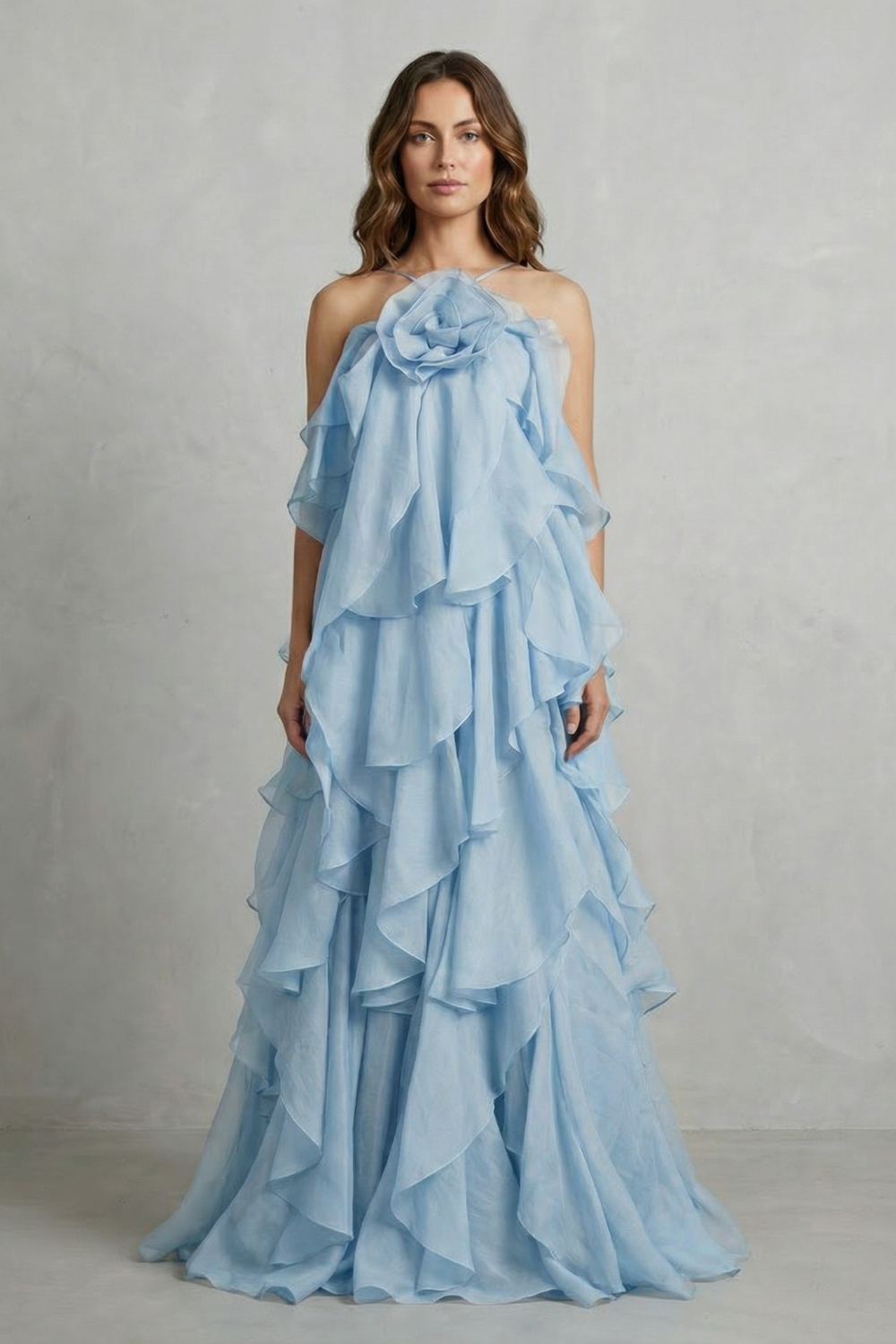 Bellarose – Mehrlagiges Rüschen-Statement – Maxikleid