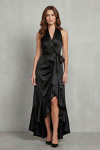 Noctavelle – Satin drapierte Silhouette – Langes Abendkleid