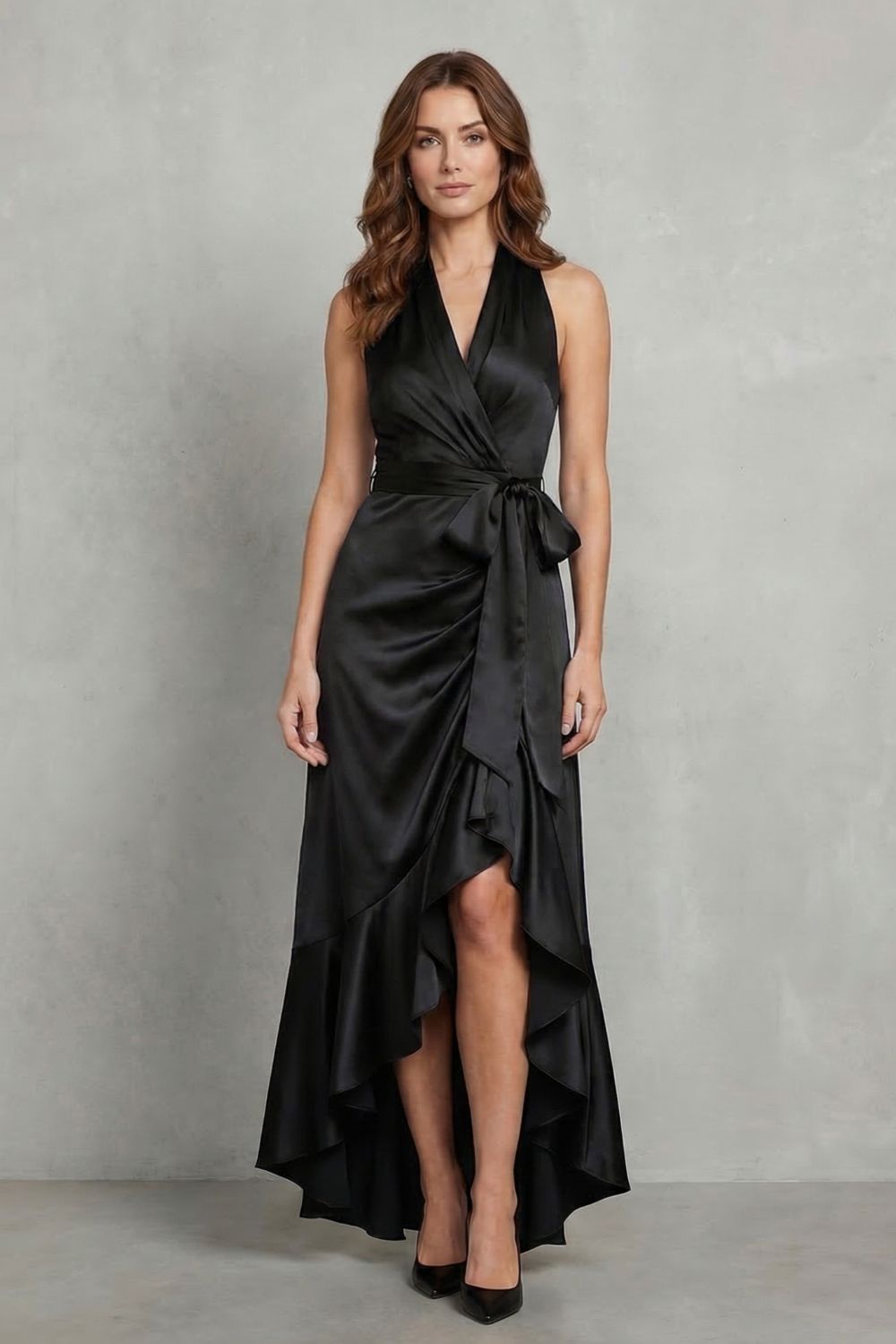 Noctavelle – Satin drapierte Silhouette – Langes Abendkleid