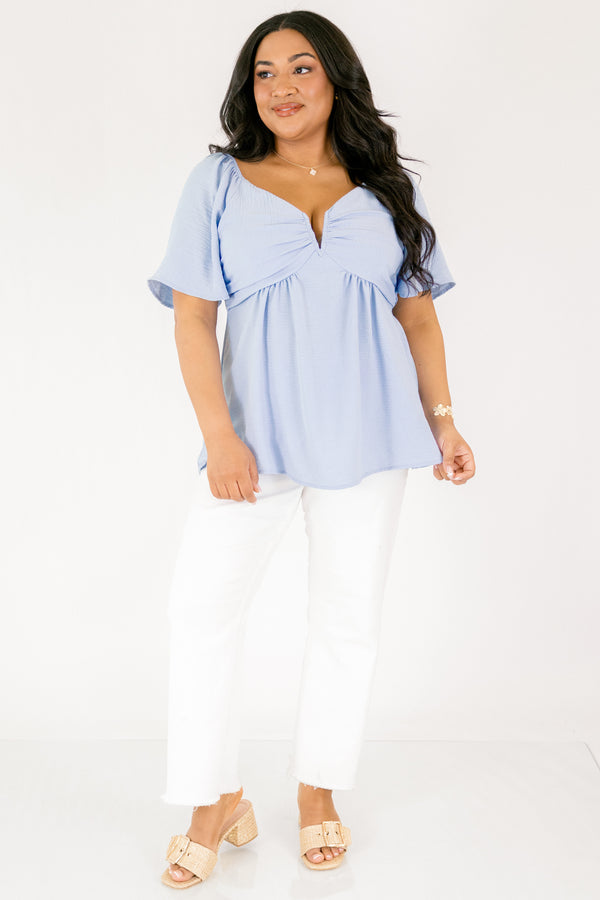 By Any Means Top, Dusty Blue