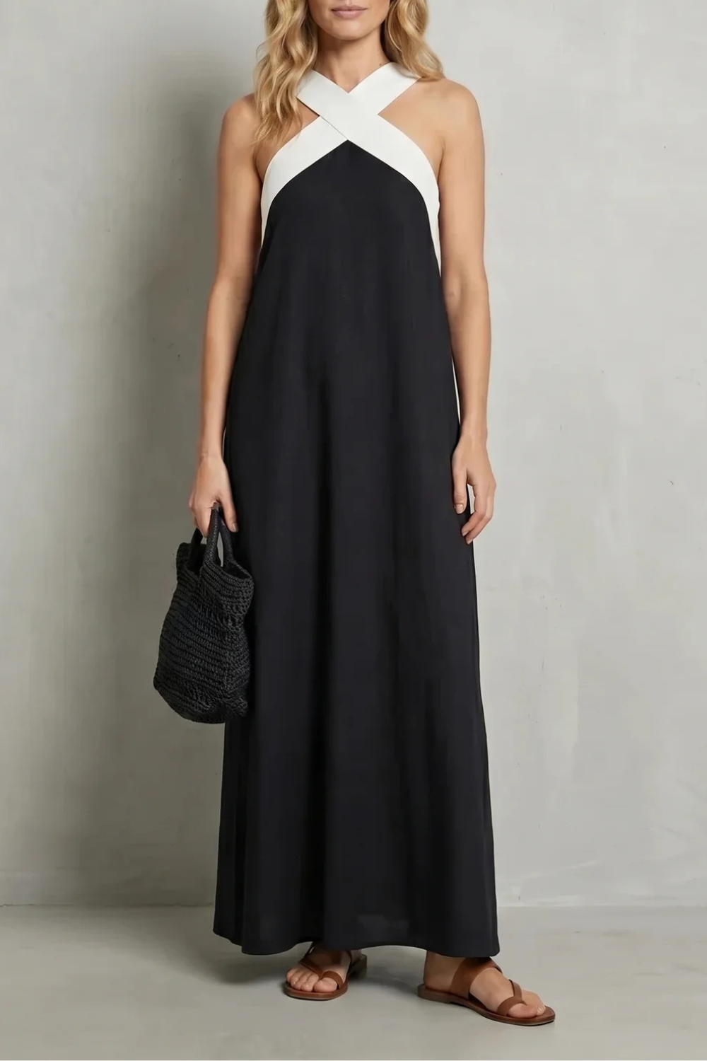Seravelle – Kreuzträger-Eleganz – Maxikleid