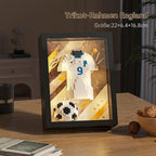 🏆Fußball-Legenden 3D Rahmen⚽: DIY Klemmbaustein-Set mit warm-weißen LEDs