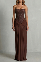 Carinelle – Draped satin elegance – Maxi dress