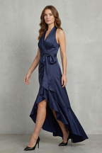 Noctavelle – Satin drapierte Silhouette – Langes Abendkleid