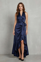 Noctavelle – Satin drapierte Silhouette – Langes Abendkleid
