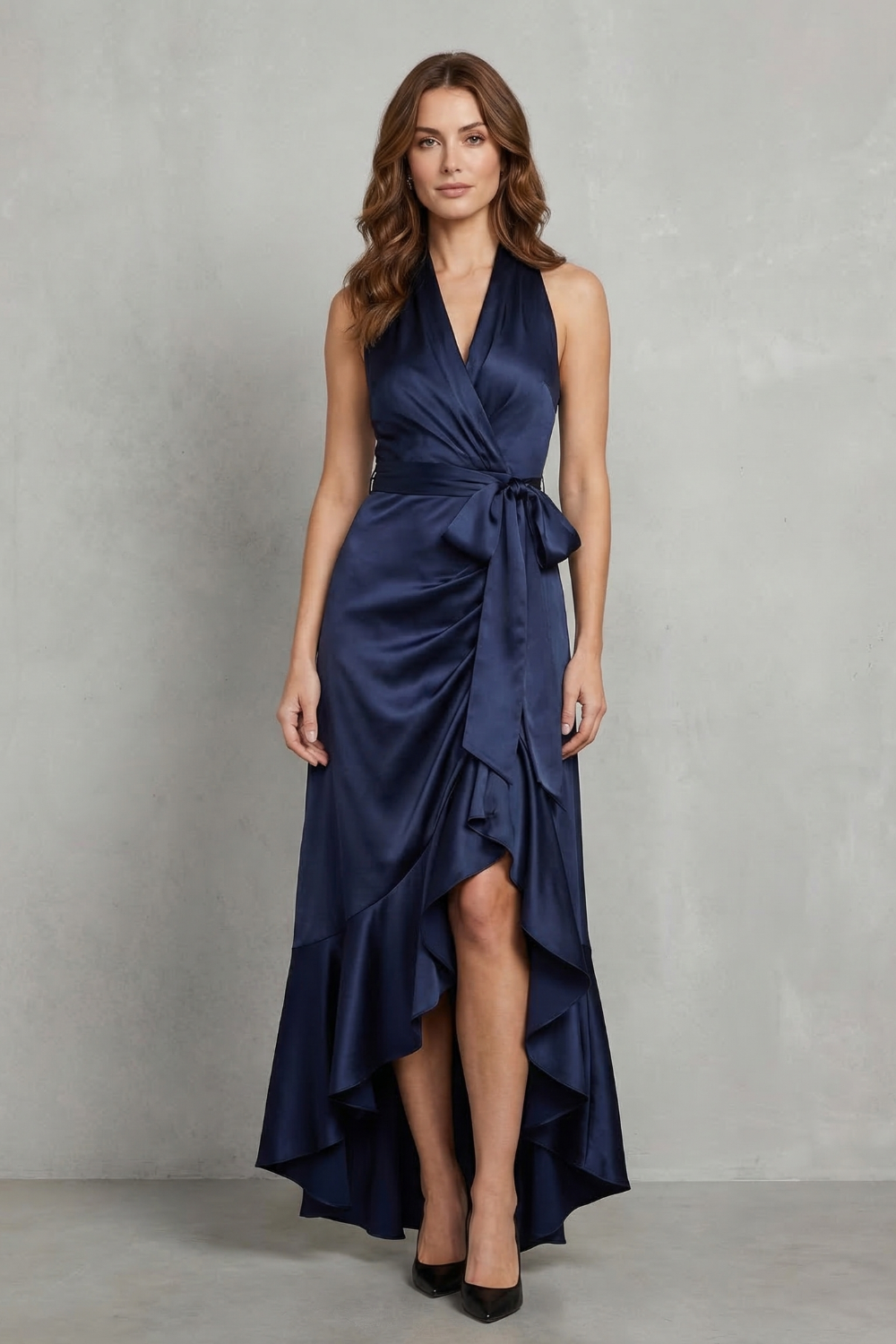 Noctavelle – Satin drapierte Silhouette – Langes Abendkleid