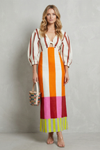 Kayara – Farbblock-Statement – Maxikleid