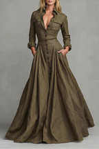 Verona – Langärmeliges Maxikleid mit Kragen