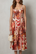 Floréva – Paisleymuster-Blumencharme – Midikleid