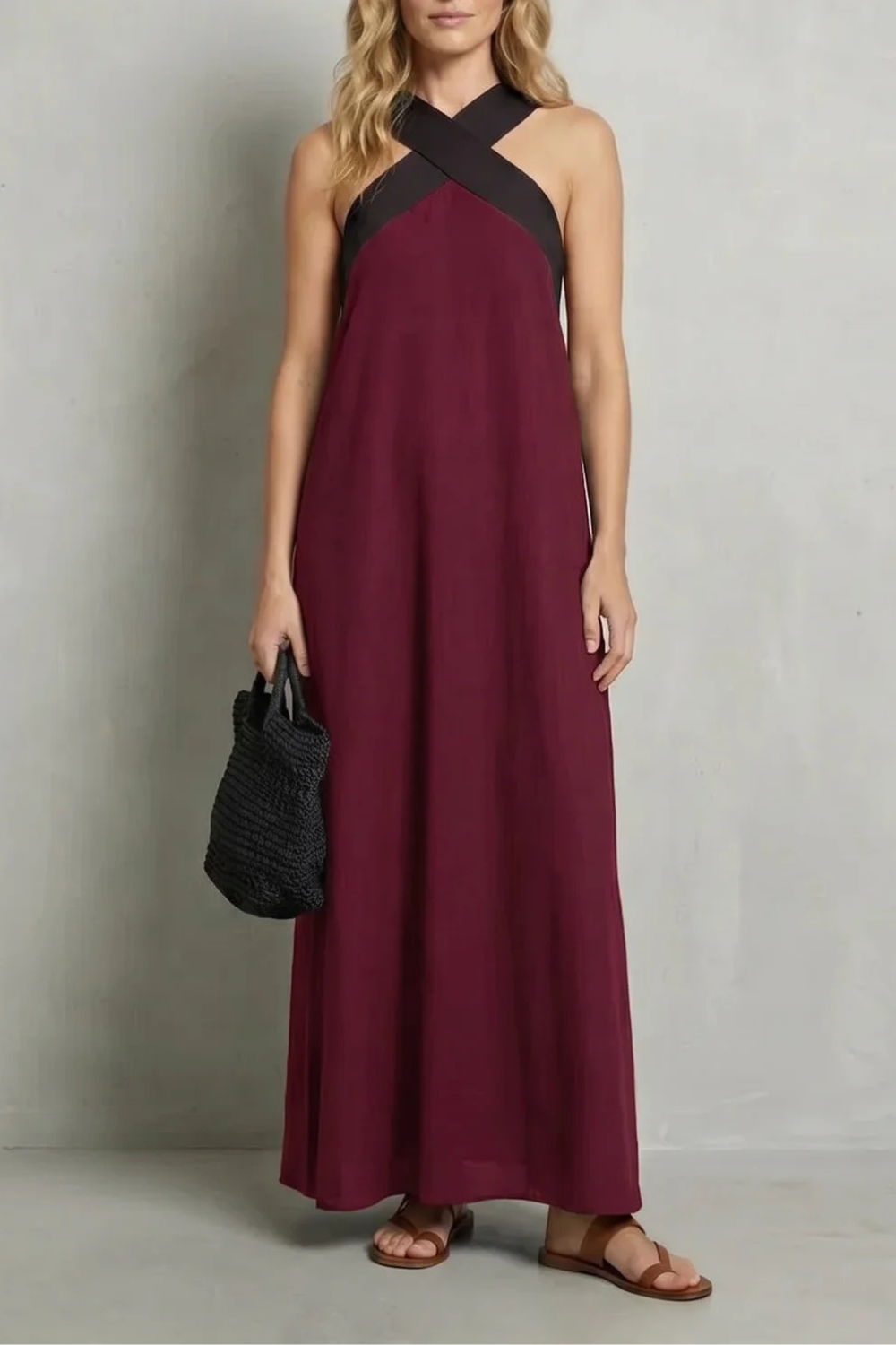 Seravelle – Kreuzträger-Eleganz – Maxikleid
