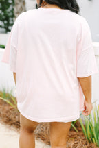 Coastal Girl Boyfriend Tee, Cream Pink
