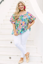 Cozy Love Top, Lavender Tropical