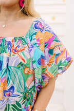 Cozy Love Top, Lavender Tropical