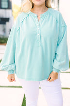 Crimson Sunset Pullover, Aqua