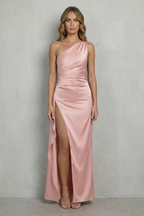 Scarlette – Liquid satin drape – One-shoulder evening gown
