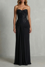 Carinelle – Draped satin elegance – Maxi dress