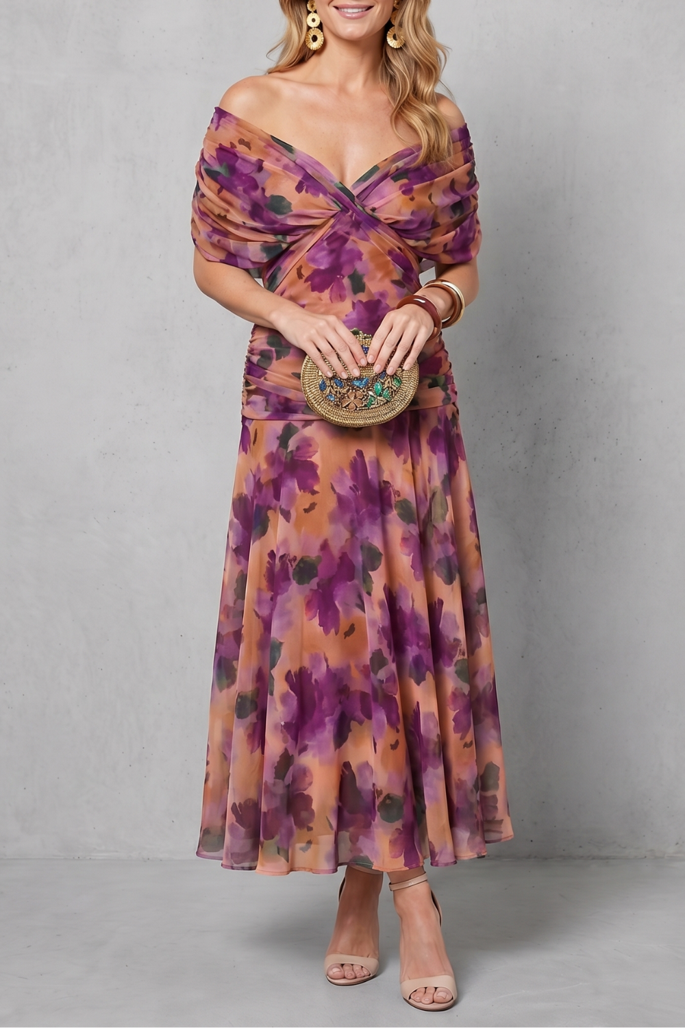 Verdelisse – Fließender Blumen-Print – Maxikleid