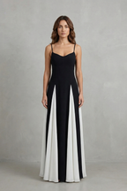 Lovie – Moderner Kontrast – Elegantes Maxikleid für Damen