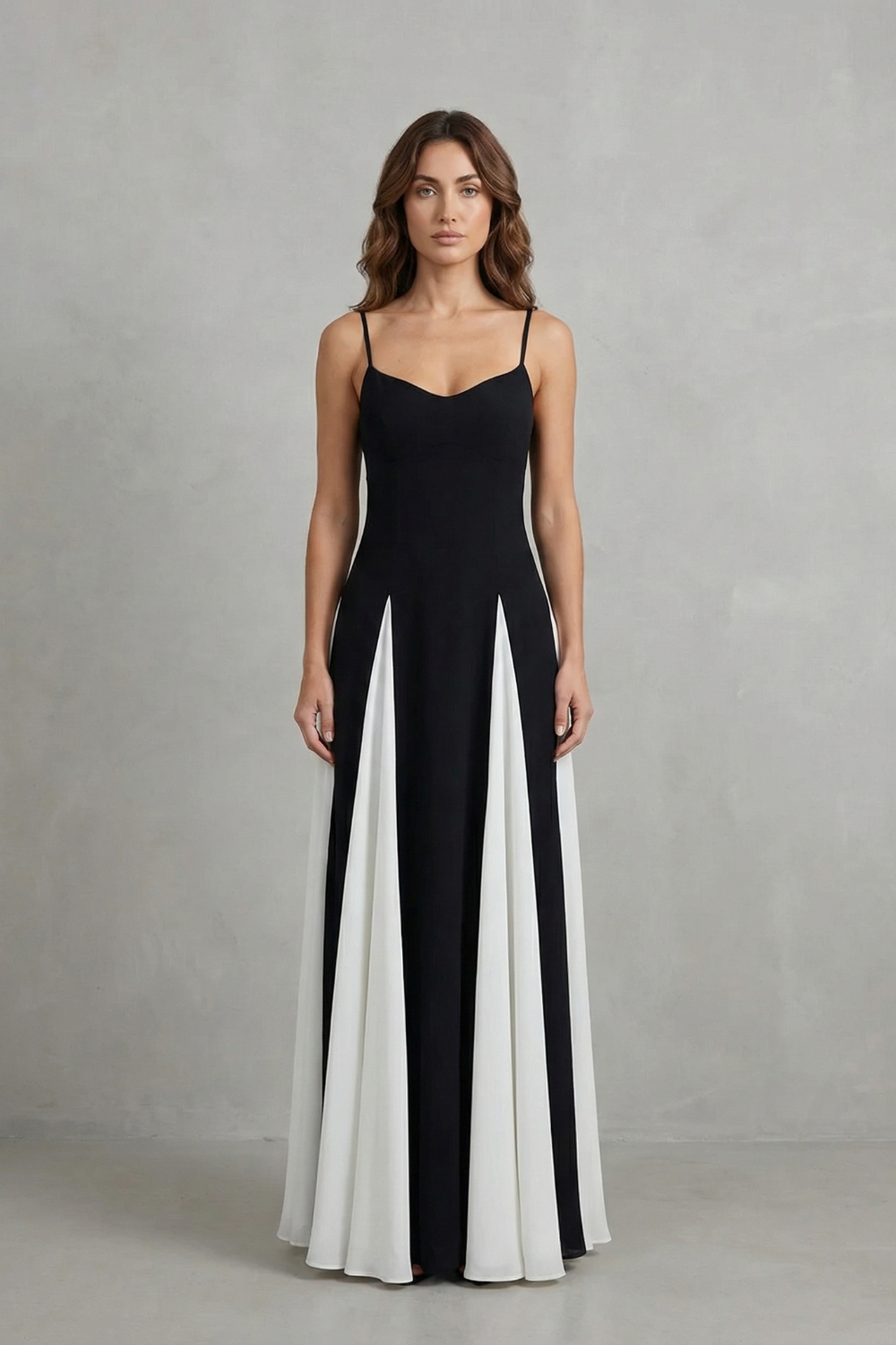 Lovie – Moderner Kontrast – Elegantes Maxikleid für Damen