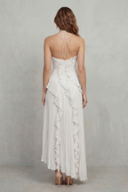 Lavirea – Sculpted pleats – One-shoulder midi dress