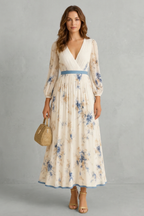 Esméline – Romantische Plissees – Florales Maxikleid