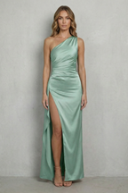 Scarlette – Liquid satin drape – One-shoulder evening gown