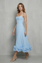 Elowenne – Romantisches Kleid mit Rüschensaum – Ärmelloses Midikleid