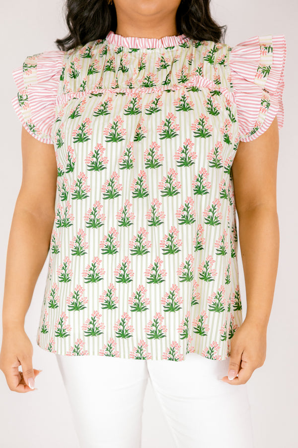 Daisy Dreams Top, Rosa-Weiß