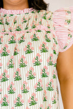 Daisy Dreams Top, Rosa-Weiß