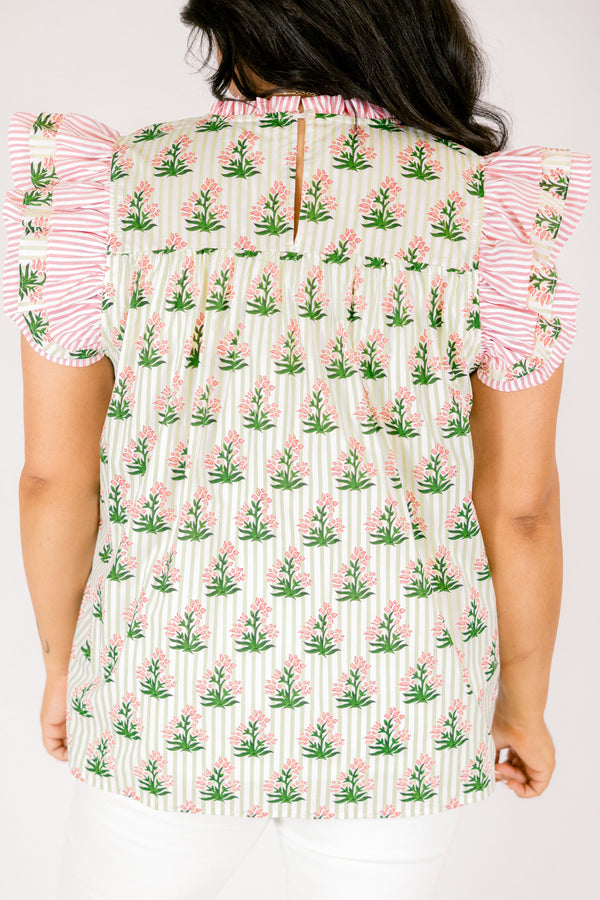 Daisy Dreams Top, Rosa-Weiß