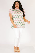 Daisy Dreams Top, Rosa-Weiß
