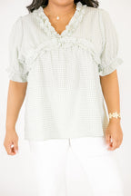 Dancing For Fun Top, Green Gingham